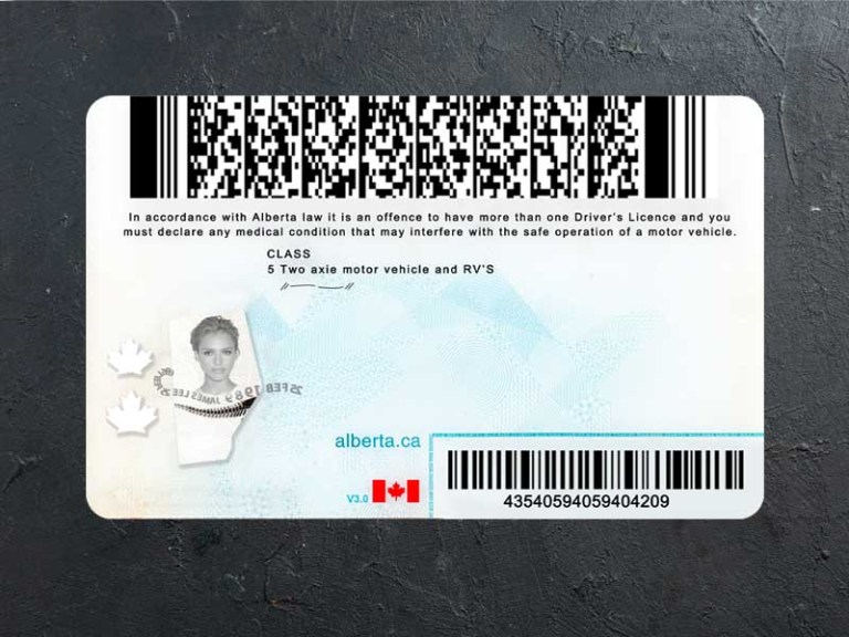 alberta driver license psd back