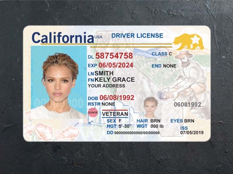 california new Driver license PSD Template Front
