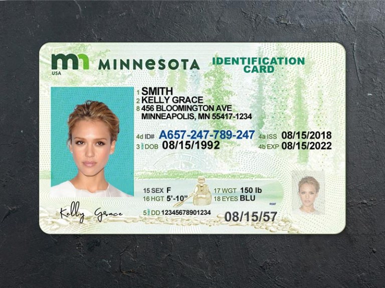 Minnesota id card psd front