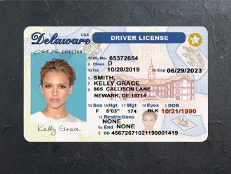 Delaware Driver license PSD Template front