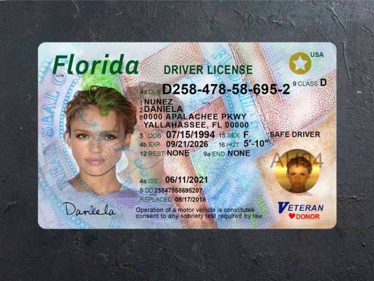 Florida Driver license Front