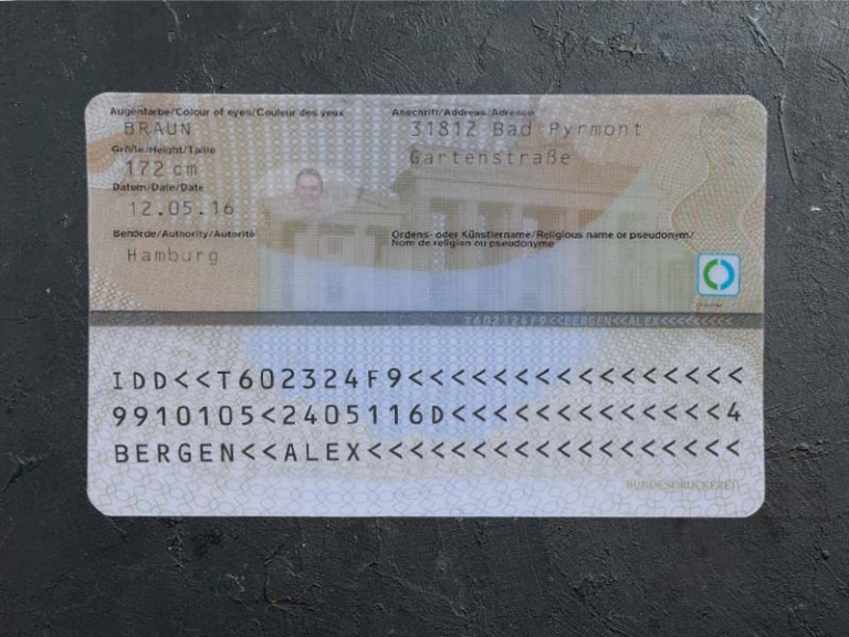 germany id card psd back
