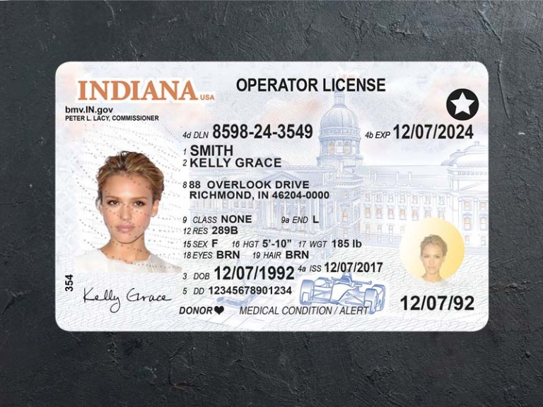 indiana dl psd front