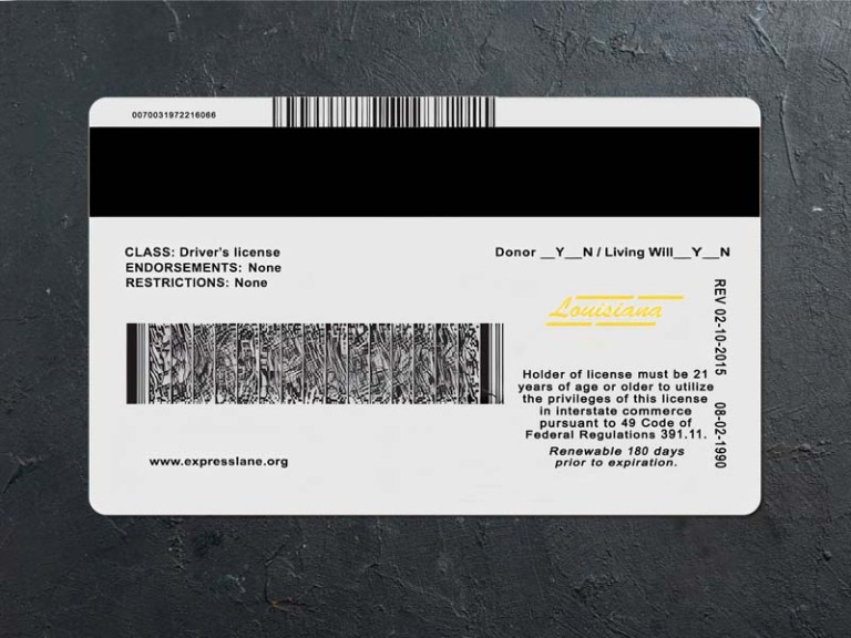 Louisiana dl psd back