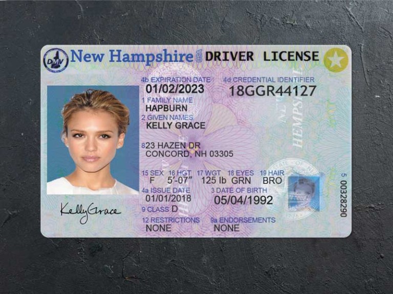 New Hampshire DL psd Front