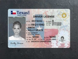 Texas Driver license PSD Template Front