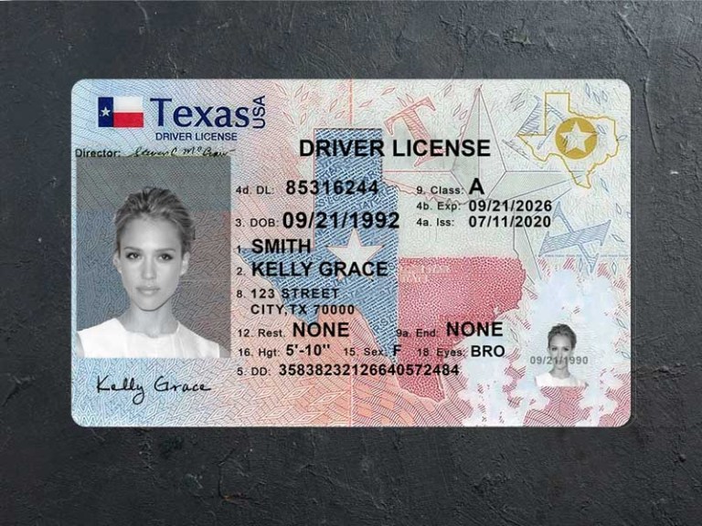 Texas Driver license PSD Template Front
